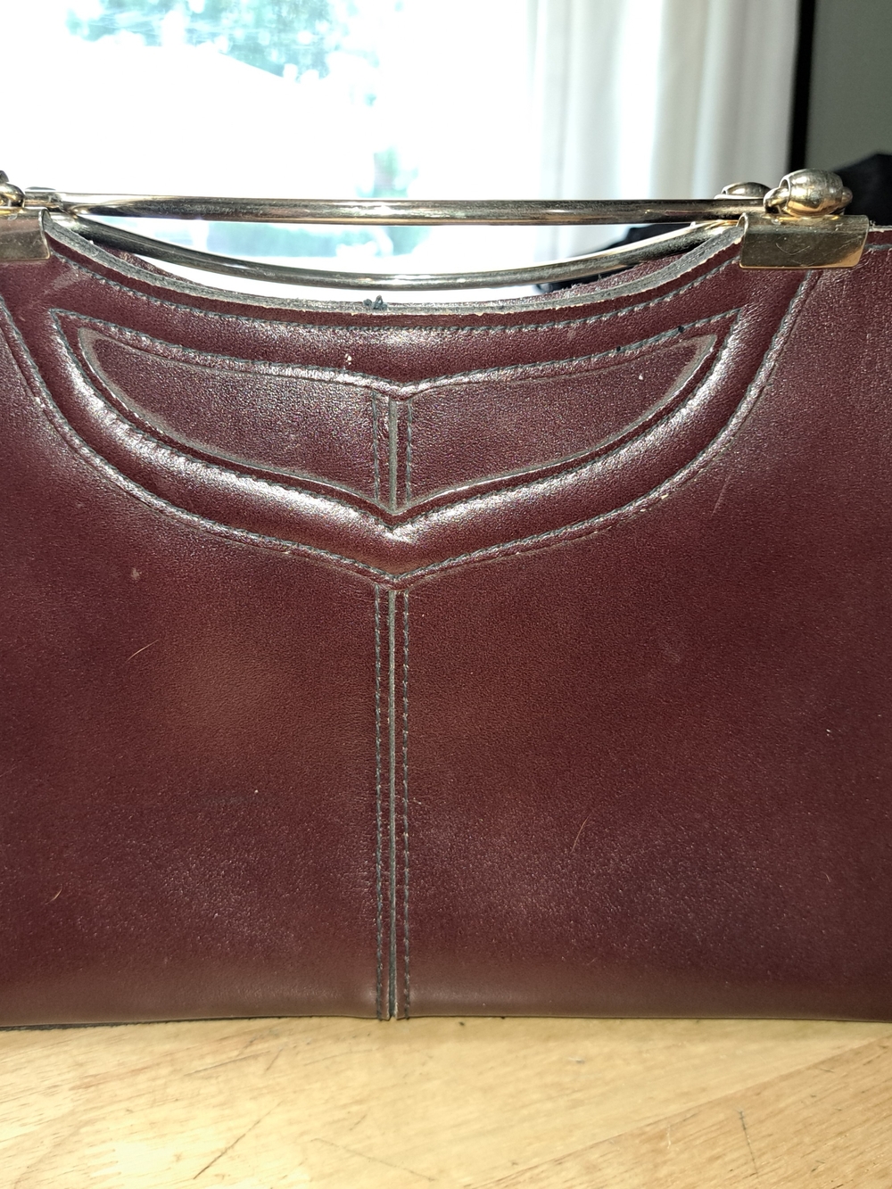 Genuine Leather By Reem Made In USA Top-Handle Women’s Bag in Deep Burgundy